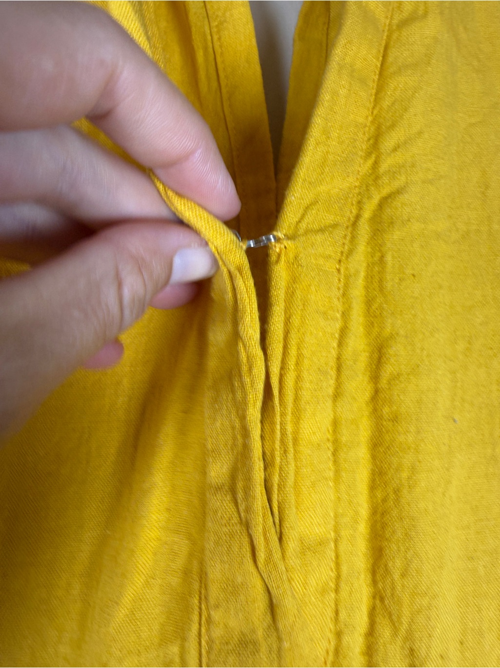 Seamsfriendly Golden V-Neck Tier Maxi Cotton Flax Dress Size 34" Regular — image 7 of 8